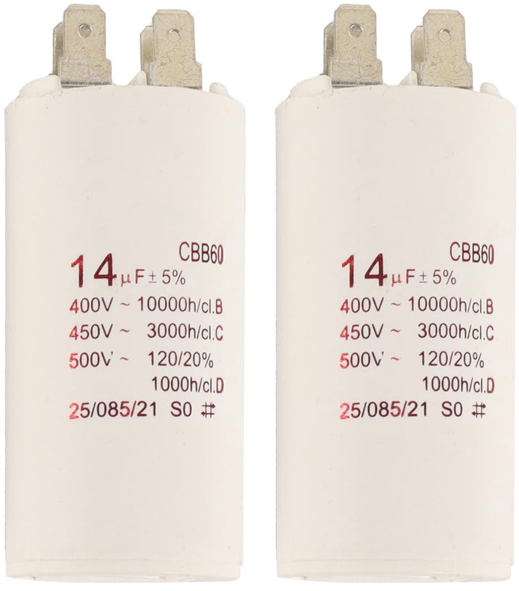 CBB60 condensatoren 14uf 450V AC - 4-pins set van 2 - geschikt voor motoren - betrouwbare vervanging - ShopVlot