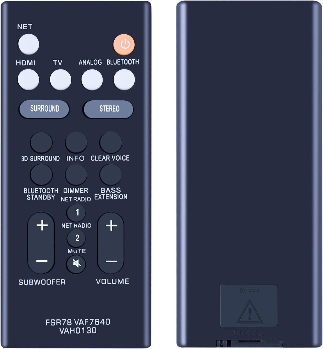 Vervangende afstandsbediening voor Yamaha soundbar - universeel - eenvoudig in gebruik - compacte uitvoering - ShopVlot