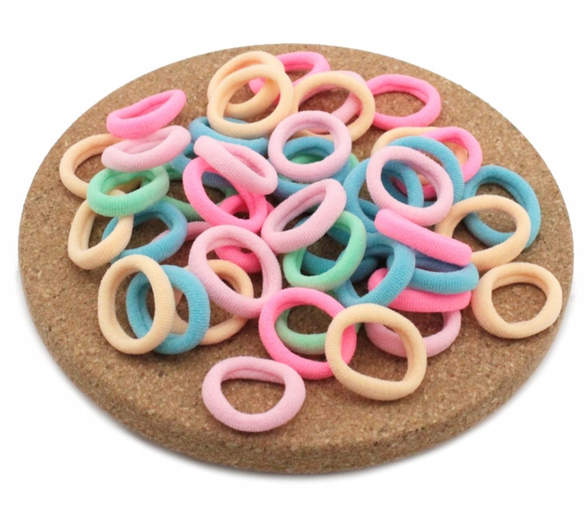 50 Pastel Kleurbandjes Haar voor Meisjes - Lycra, 2 cm