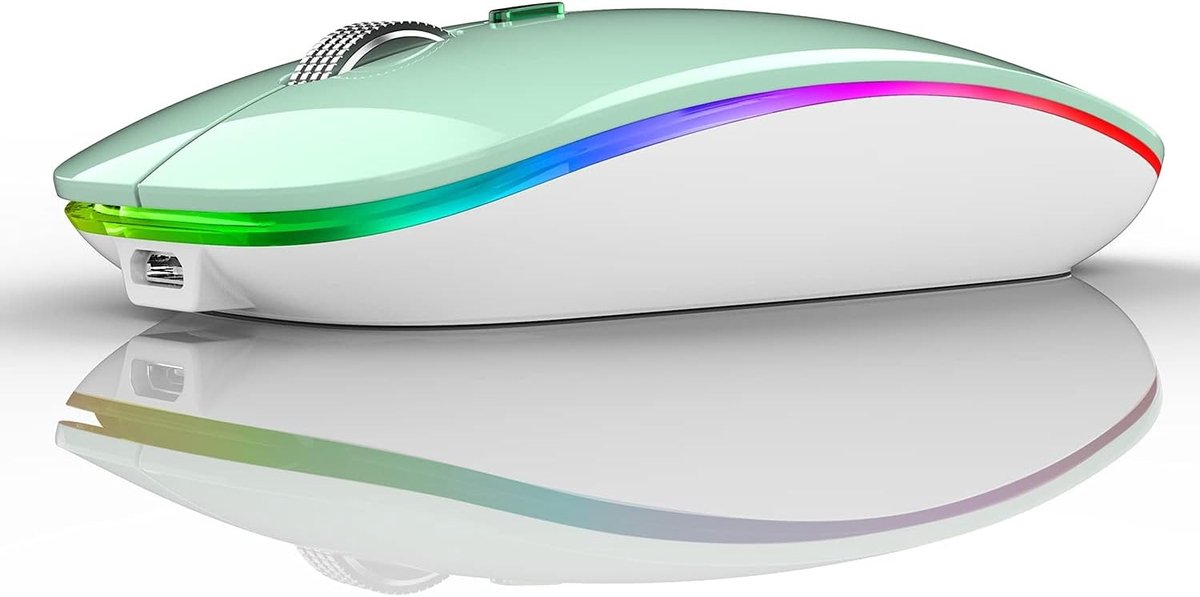 Bluetooth Draadloze Muis - Mintgroen - Oplaadbare Stille Muis - Voor Computer en Laptop