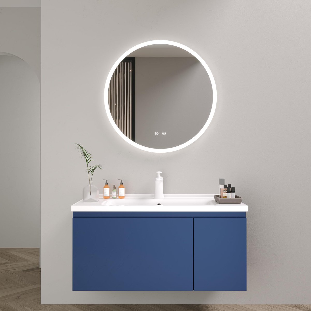 Plumbsys Ronde led-spiegel, 50 cm, badkamer, anti-condens, verstelbaar en - ShopVlot