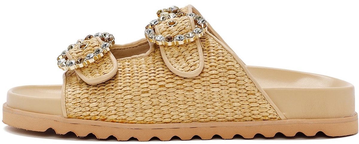 DERIMOD Muiltjes Imitation Leren Muiltjes With Rhinestone Details