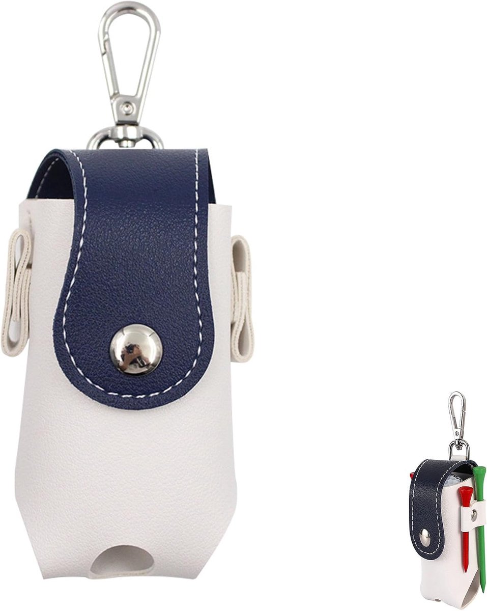 Leather Golf Ball Waist Bag Golf Waist Bag Mini Golf Ball Protective Bag Golf Ball Storage Bag Golf Bag with Hanging - ShopVlot