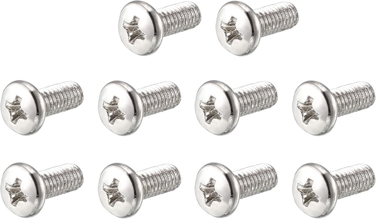 uxcell M4 x 10mm 304 Stainless Steel Phillips Pan Head Screws Bolt 60pcs - ShopVlot