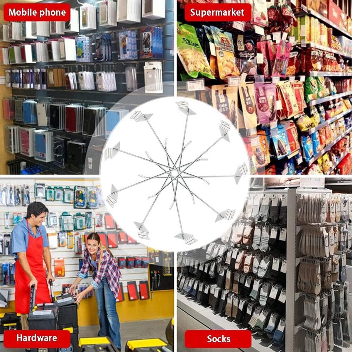 25pcs 15cm 6 Inch Slat Wall Panel Hooks Wall Product Carrier Shop Shelf Hooks REUSABLE PACKAGING socialme-eu - ShopVlot