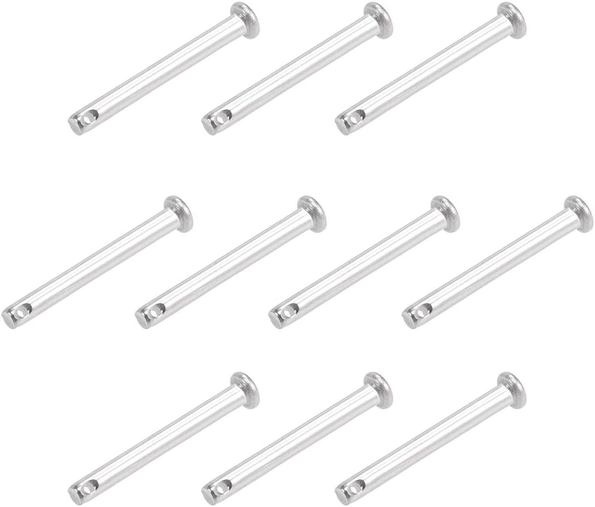 sourcing map 10pcs fork heads hinge pin single hole flat head 4mm x 35mm stainless steel 304 - ShopVlot