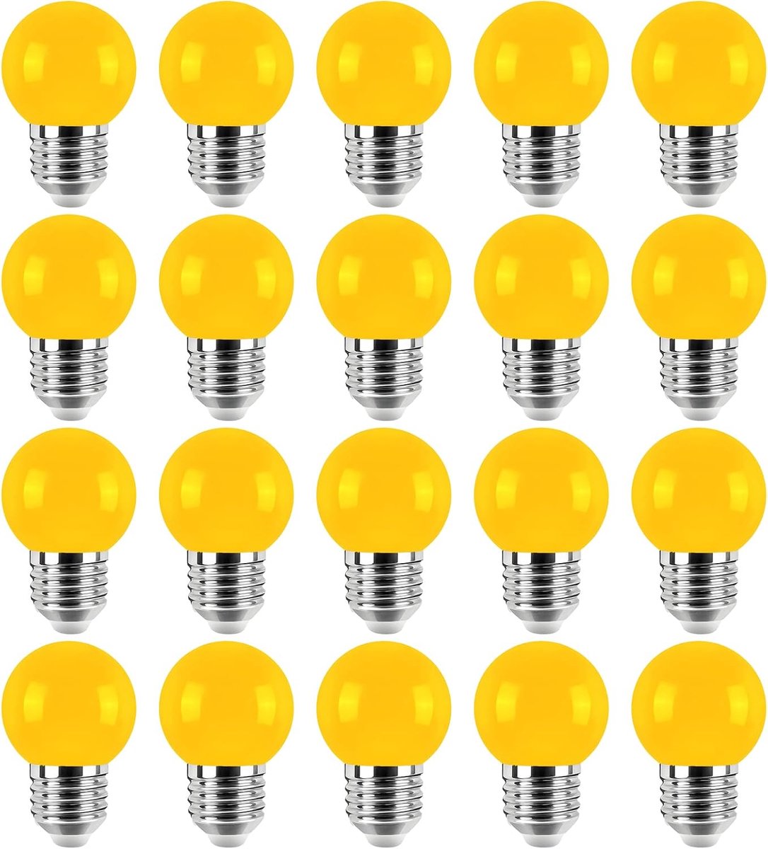 20 pieces E27 coloured LED bulbs pear shape colourful drip light bulbs beer garden light chain party lights yellow - ShopVlot