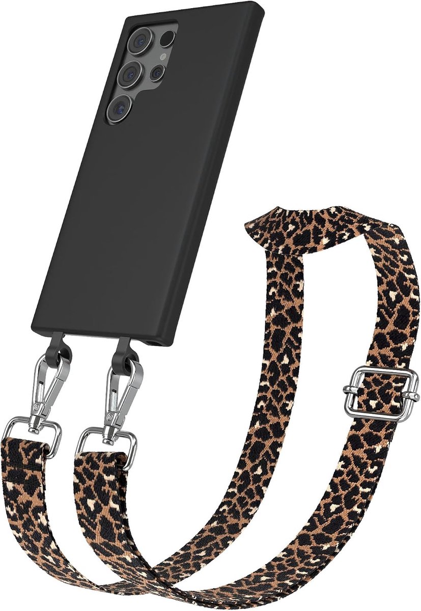 EAZY CASE Case with cord compatible with Galaxy S24 Ultra, silicone protective case with mobile phone chain for - ShopVlot