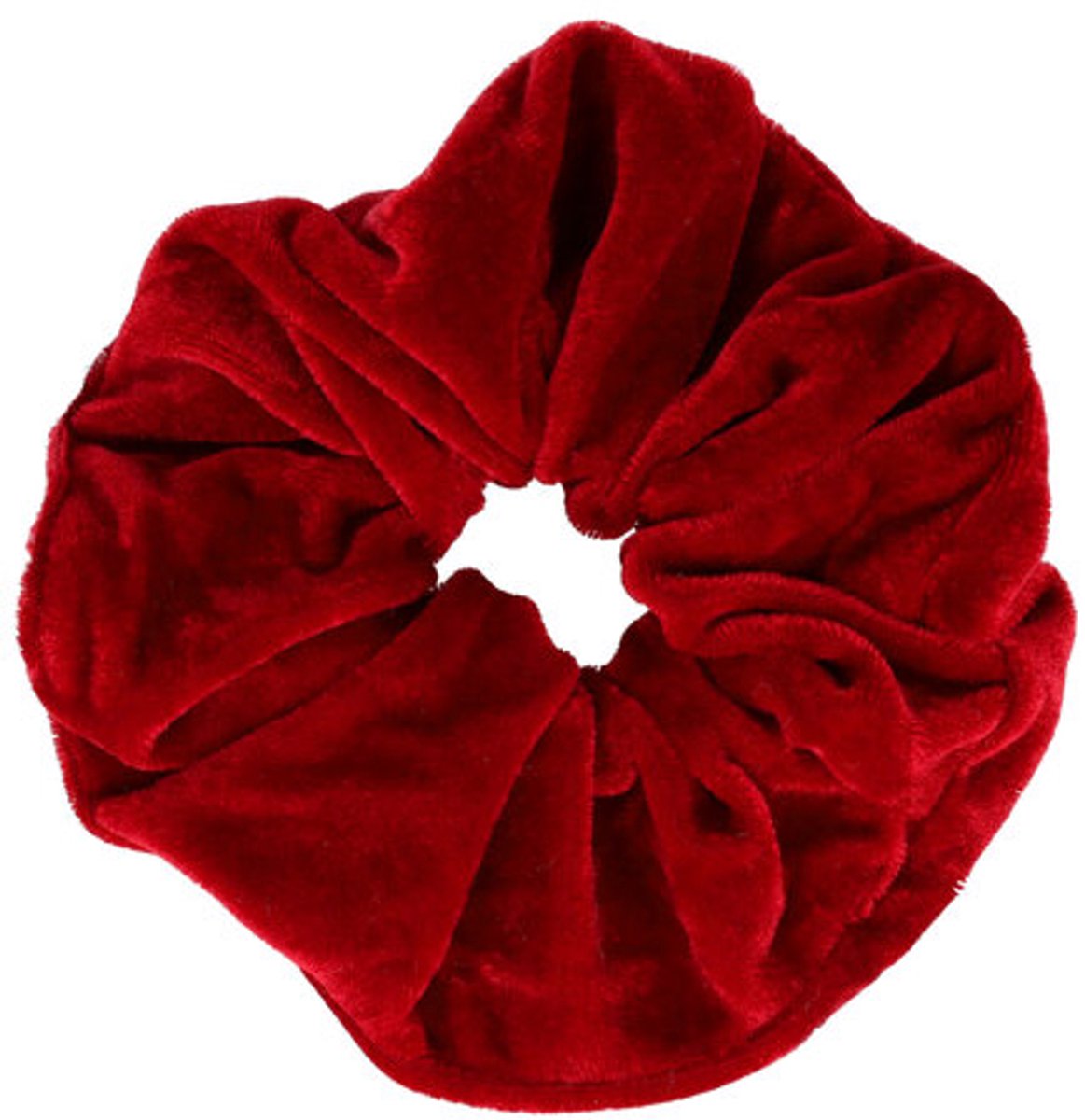 Haarsoires Haarelastiek Scrunchie – Basic – Velvet Stof – Warm Kleur Rood - Haarkrinkel - Haar Elastiek met Stof - Zacht & Haarvriendelijk