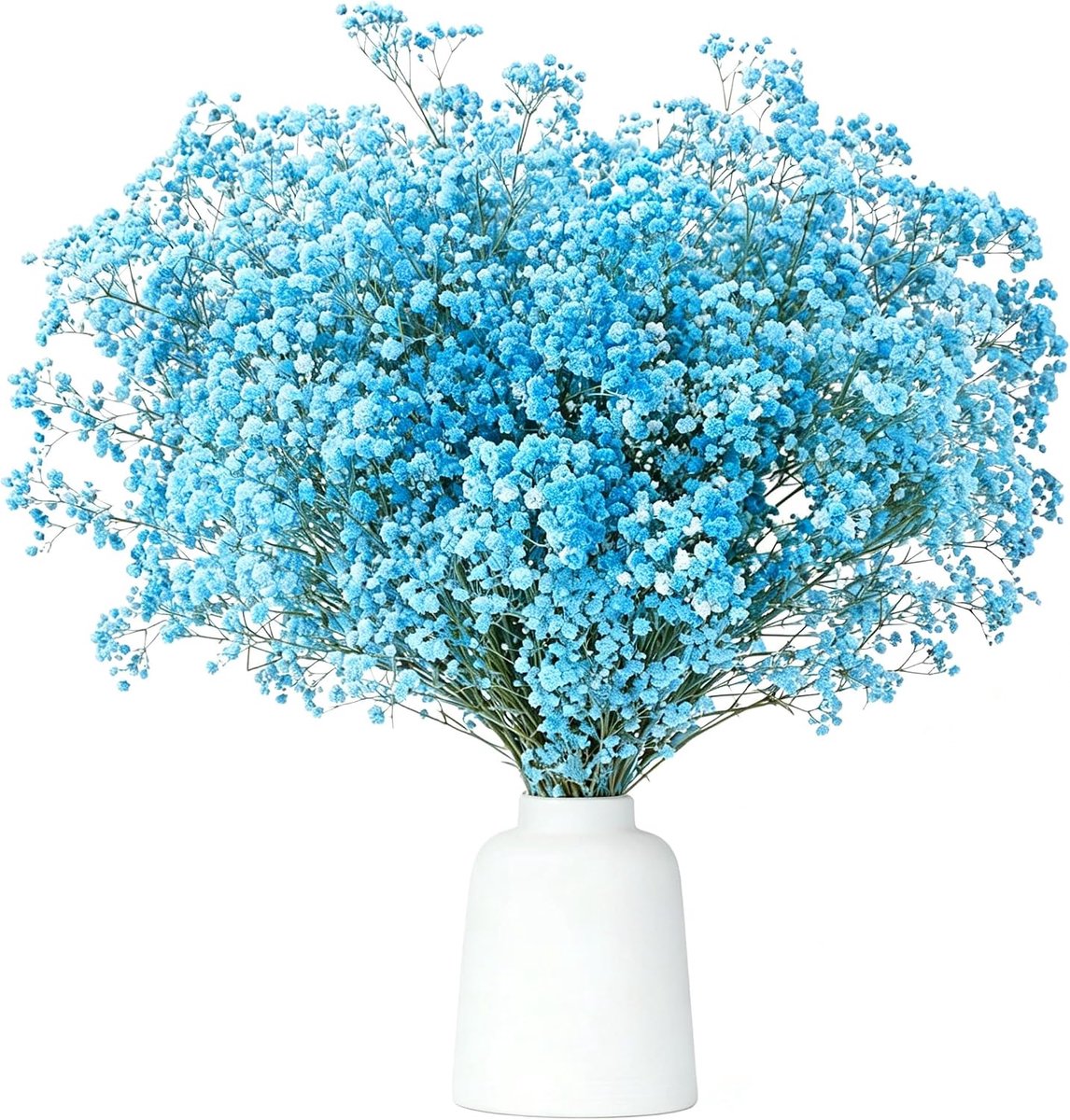Gedroogde bloemen 43 cm - blauwe gypsophila takken - meer dan 3500 stuks - perfect voor doe-het-zelf kransen - ShopVlot