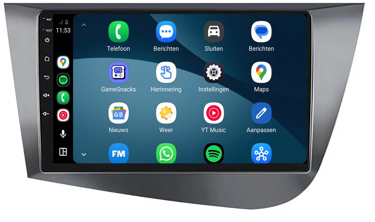 CarPlay autoradio geschikt voor Seat Leon | 2005 t/m 2012 | Cartronix CTX-7021 | 2005 2006 2007 2008 2009 2010 2011 2012 | 9 inch | Android 15 | Draadloos Apple CarPlay & Android Auto | 2GB + 32GB | Bluetooth & Wifi