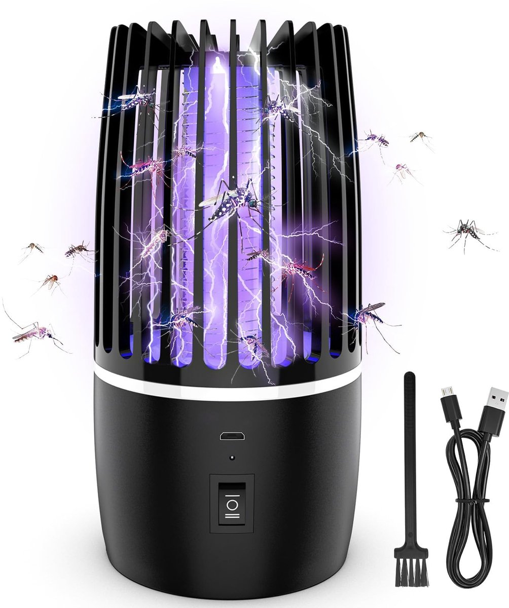 Muggenlamp met nachtlampje - elektrische muggenlamp - 4000 mAh met UV-licht - effectieve muggenbestrijding - ShopVlot
