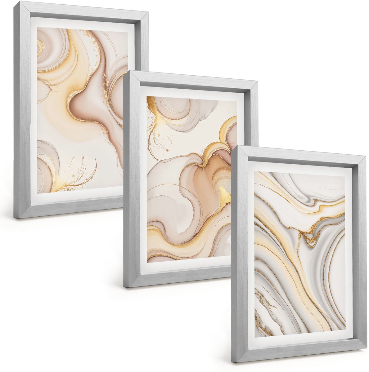 Tulup 4-Delige Schilderij Set - Lineaire abstracte motieven, stijlvolle decoratie - 20 x 30 cm - Moderne Wanddecoratie - Woonkamer - Stijlvolle Muurdecoratie