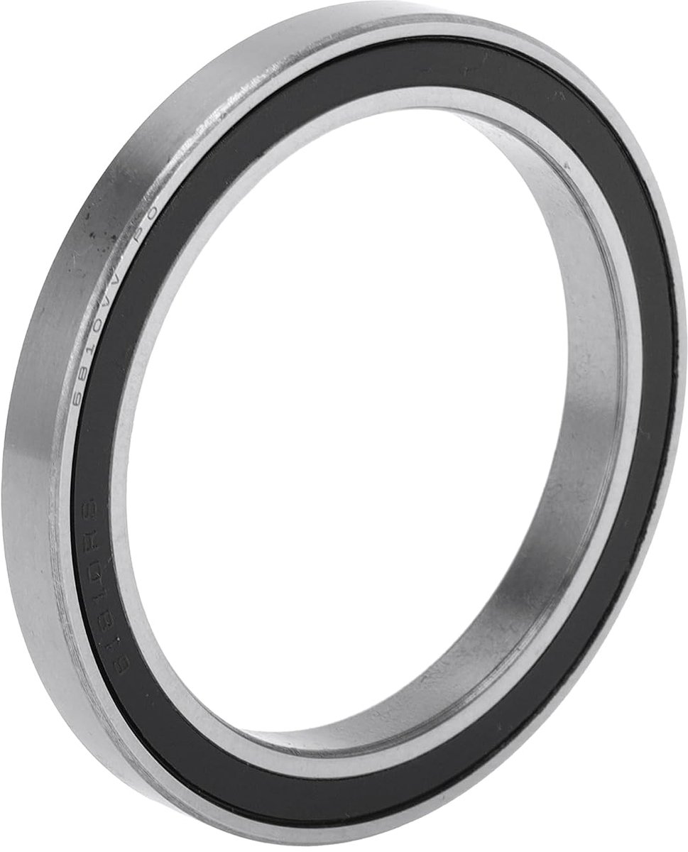 A ABSOPRO 6810VV Deep Groove Ball Bearings P0 50x65x7mm Lubricated Bearings Double Rubber Seal Black Silver Tone - ShopVlot
