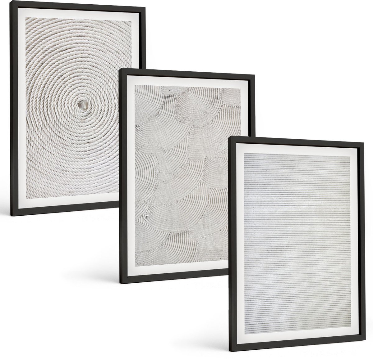Tulup 4-Delige Schilderij Set - Geometrische kartonnen moderne patronen - 40 x 60 cm - Stijlvolle Muurdecoratie - Slaapkamer - Interieur Decoratie