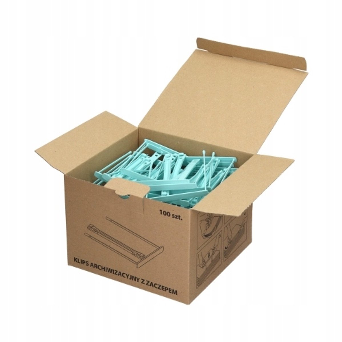 Merkloze Archiefclips met Klem, 100 stuks, 100 mm