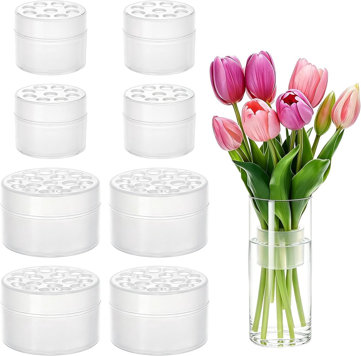 8 stuks transparante spiraalvormige Ikebana steelhouders - ShopVlot