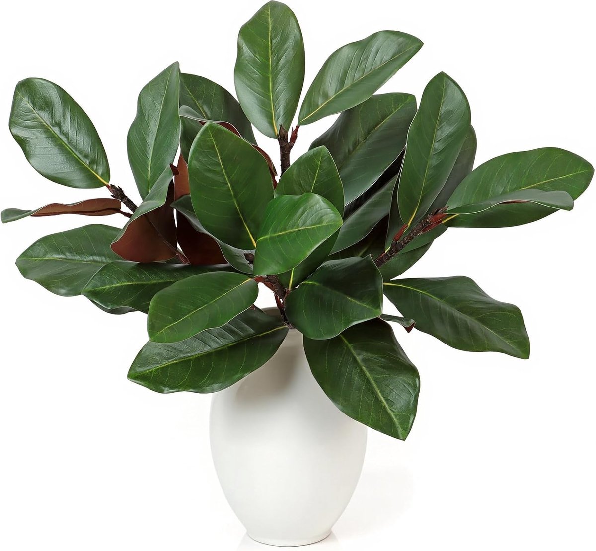 4PCS Artificial Plants Outdoor UV Resistant Fake Magnolia Leaves Home Garden Decor Faux Magnolia Stems for Pot Window - ShopVlot