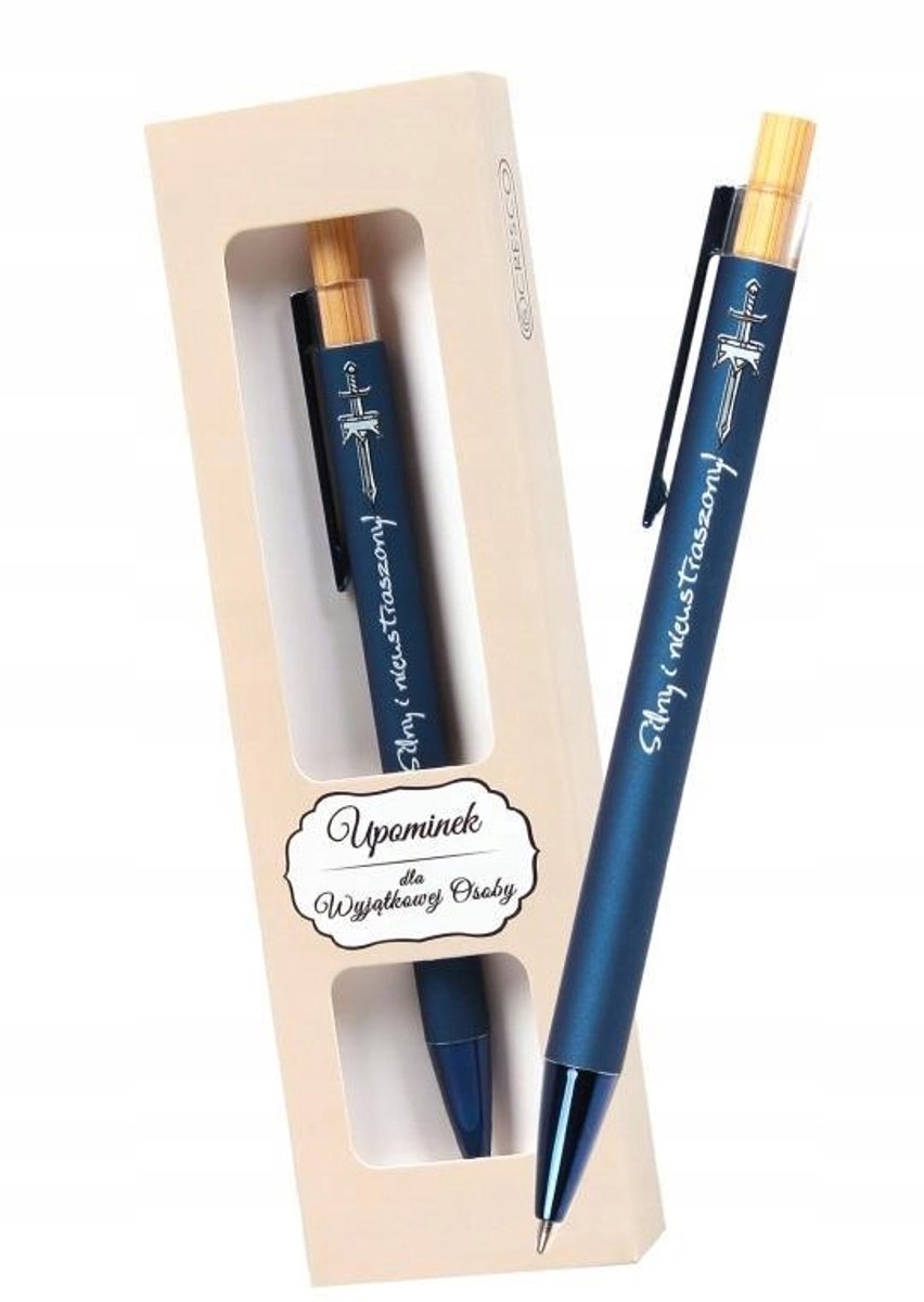 Metal Dymatische Pen 'Sterk en Onbevreesd' - Blauw