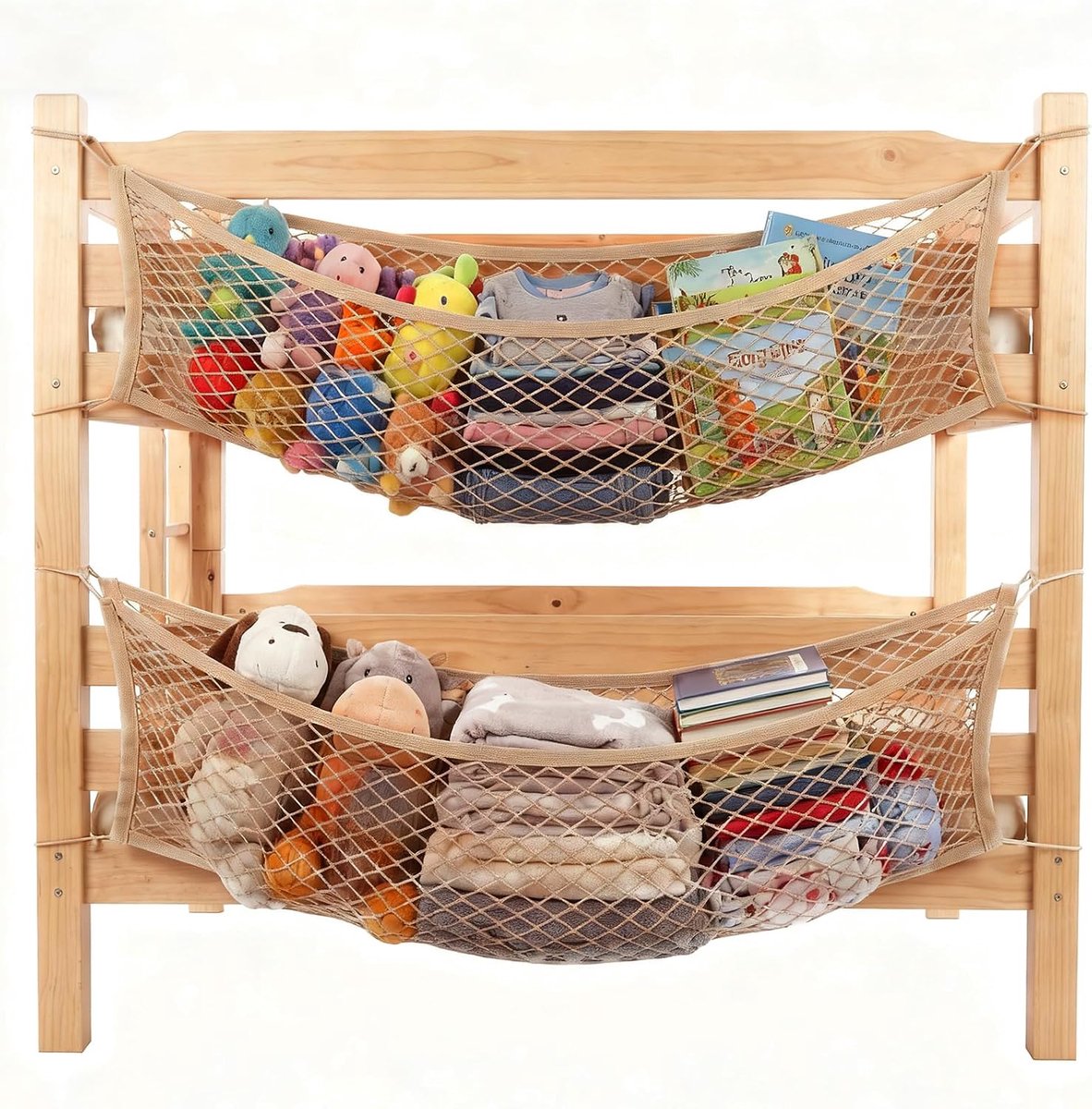 2 stuks speelgoed knuffeldier opbergnet voor kinderkamer - ShopVlot