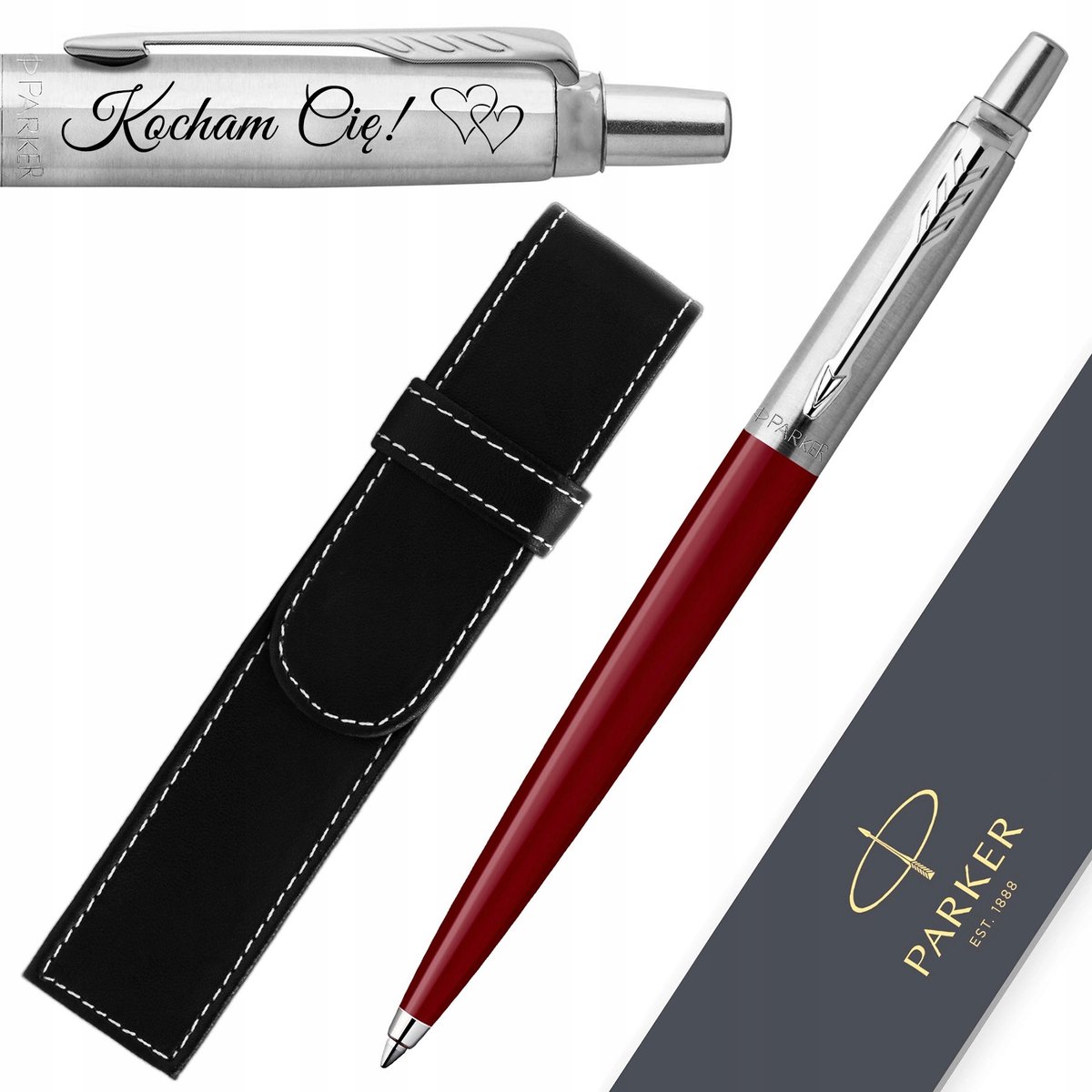 Merkloos Rode Pen met Gravure en Luxe Etui - Perfect Cadeau