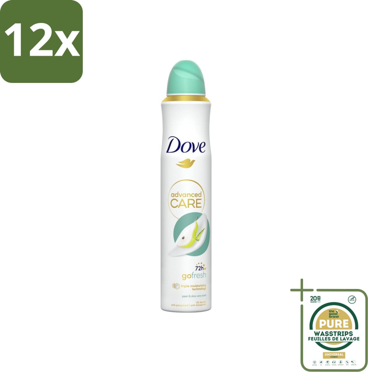 Dove Deodorant Spray - Peer & Aloë Vera - 200 ml - Voordeelverpakking - 12 stuks - Dove - Peer & Aloë Vera