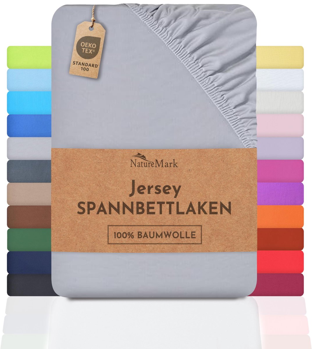 Hoeslaken 140x200-160x200 cm - 100% katoen - zilvergrijs - comfortabel slapen - ShopVlot