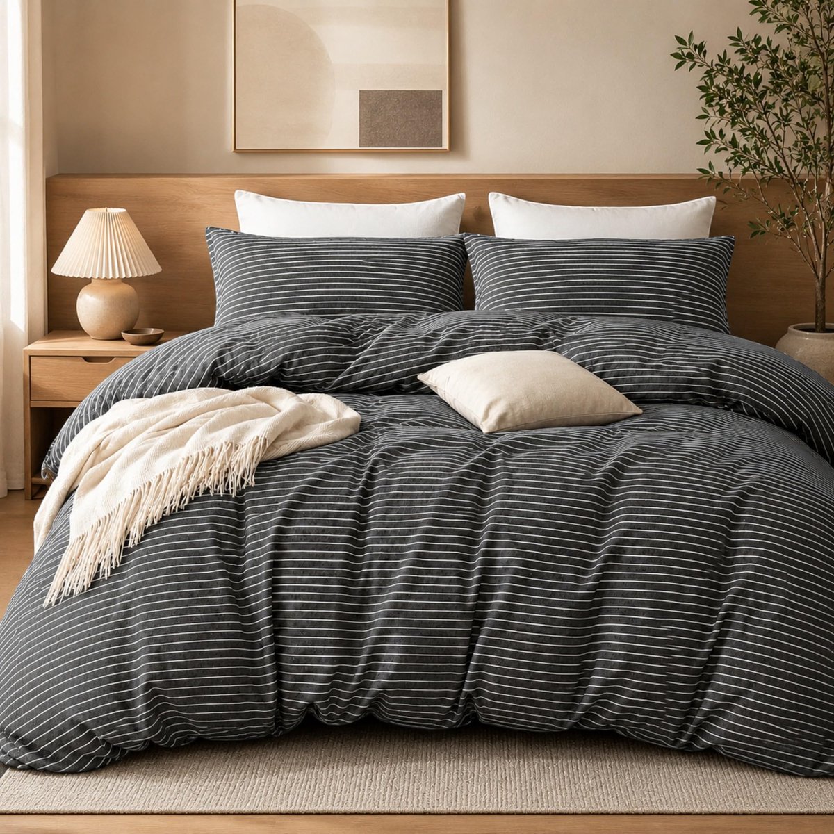 Dekbedovertrekset kingsize 230 x 220 cm - premium microvezel - omkeerbaar - hypoallergeen luxe beddengoed - ShopVlot