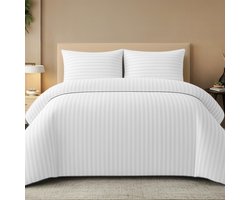 Pamposh Beddengoed 220 x 260 cm, 3-delige microvezel beddengoedset met 1 dekbedovertrek 220 x 260 cm en 2 kussenslopen - ShopVlot
