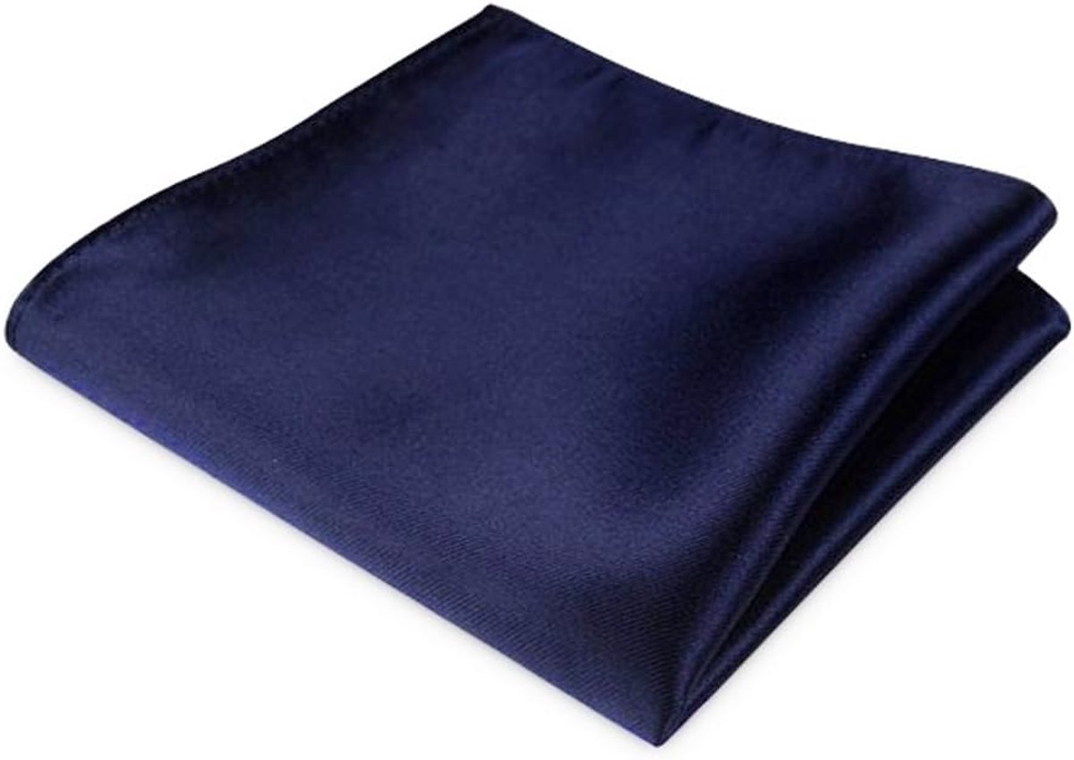 Zakdoek donkerblauw - satijn - klassiek - perfect voor elke gelegenheid - ShopVlot