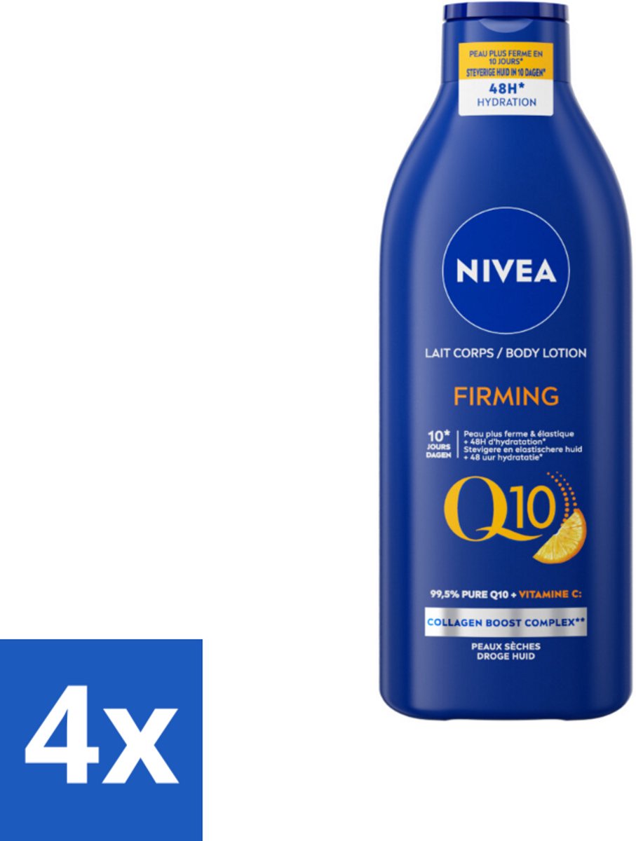 4 x Nivea - Q10 - Verstevigende Bodylotion - Vitamine C - 48 uur Hydratatie - Voor Droge Huid - 400 ml - Nivea Q10 - Bodylotion - Droge Huid - Verstevigende Bodylotion - 48 Uur Hydratatie