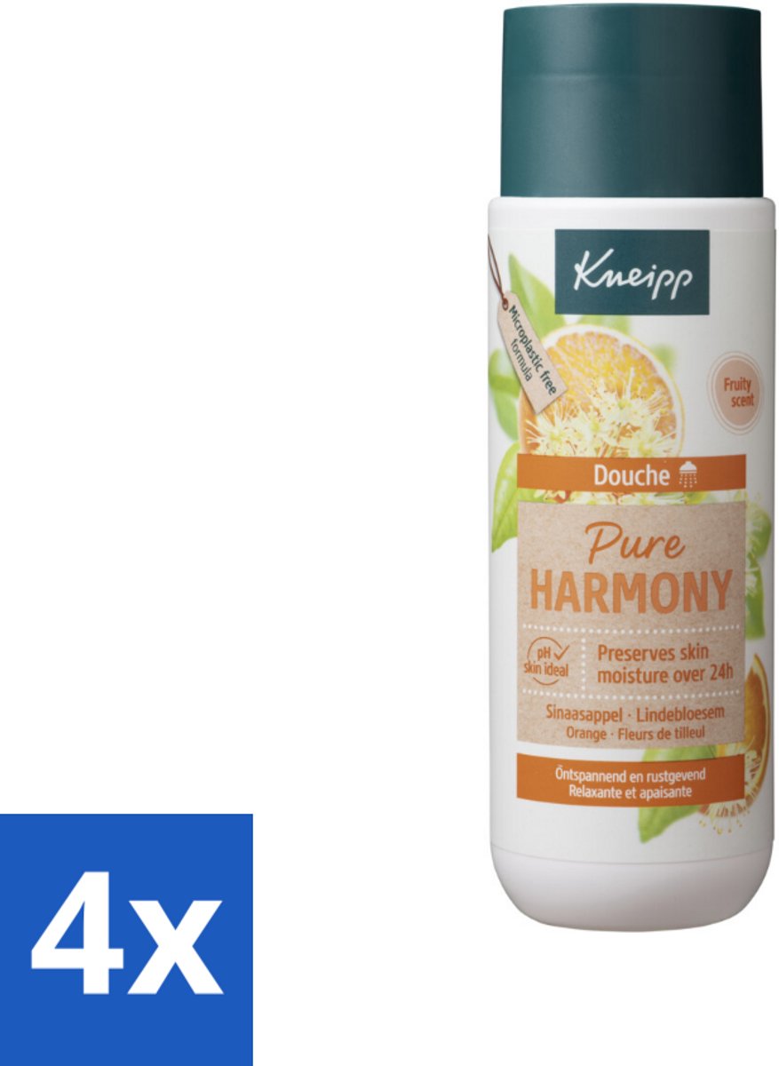 4 x Kneipp - Douchegel - Oranje lindebloesem - 200 ml - Douchegel - Kneipp - Natuurlijke Verzorging - Sinaasappel - Lindebloem