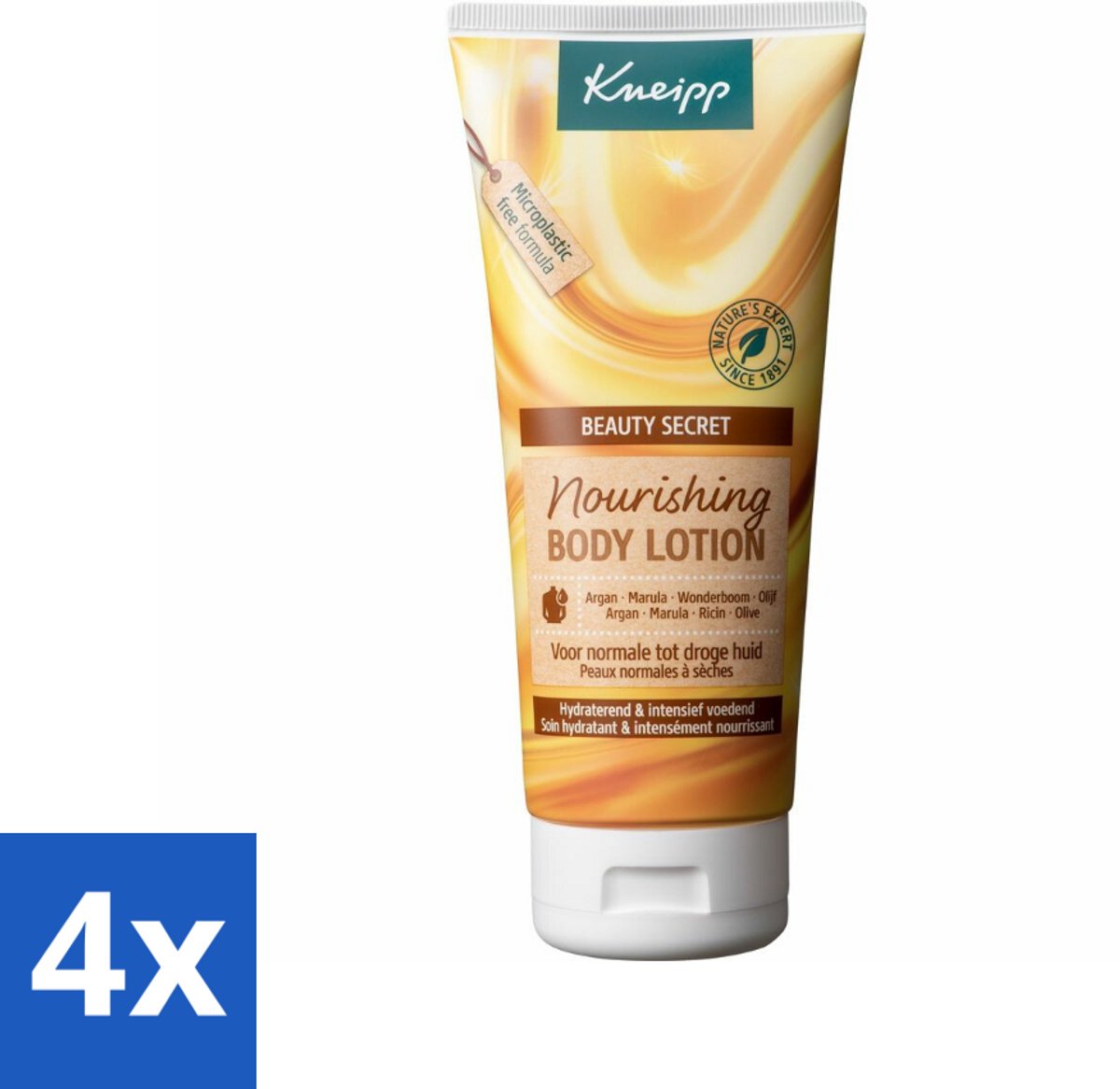 4 x Kneipp - Body lotion - Beauty Secret - Voor normale tot droge huid - 200 ml - Bodylotion - Voedende Bodylotion - Droge Huid - Normale Huid - Natuurlijke Oliën