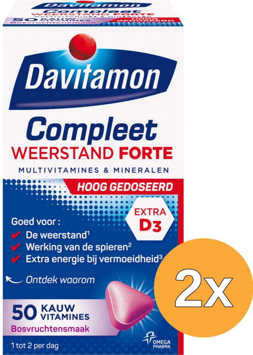 2x Davitamon Compleet weerstand forte (50 tabletten)