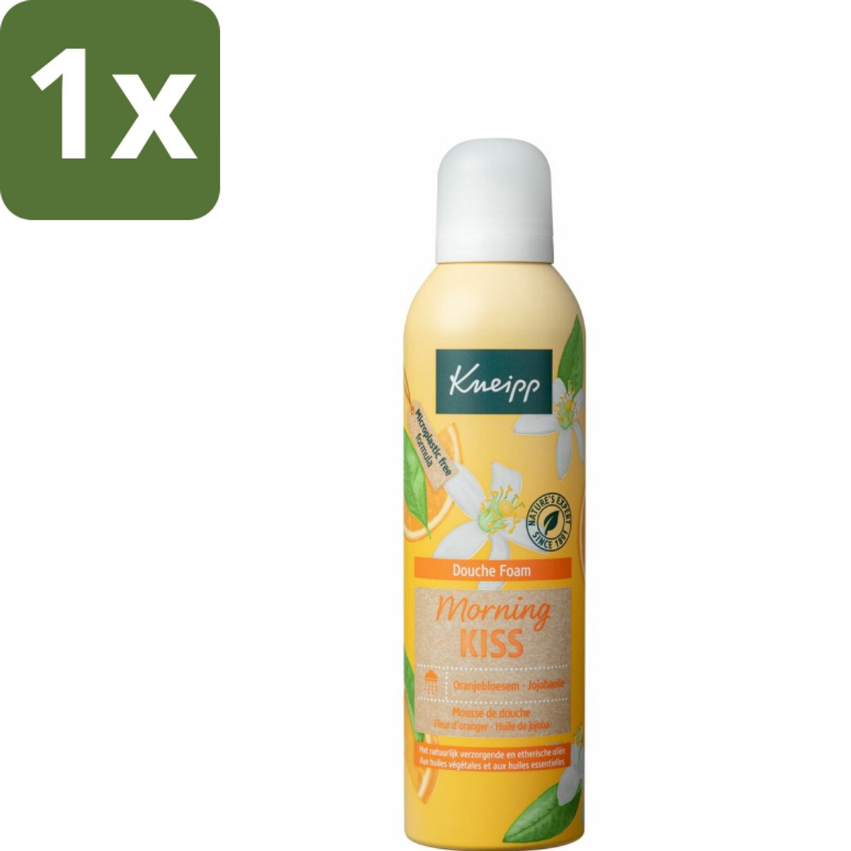1 x Kneipp - Douche schuim - Morning Kiss - Oranjebloesem - 200 ml - Douche Schuim - Oranjebloesem Geur - Natuurlijke Schuim - Huid Verzorging - Ochtend Douche
