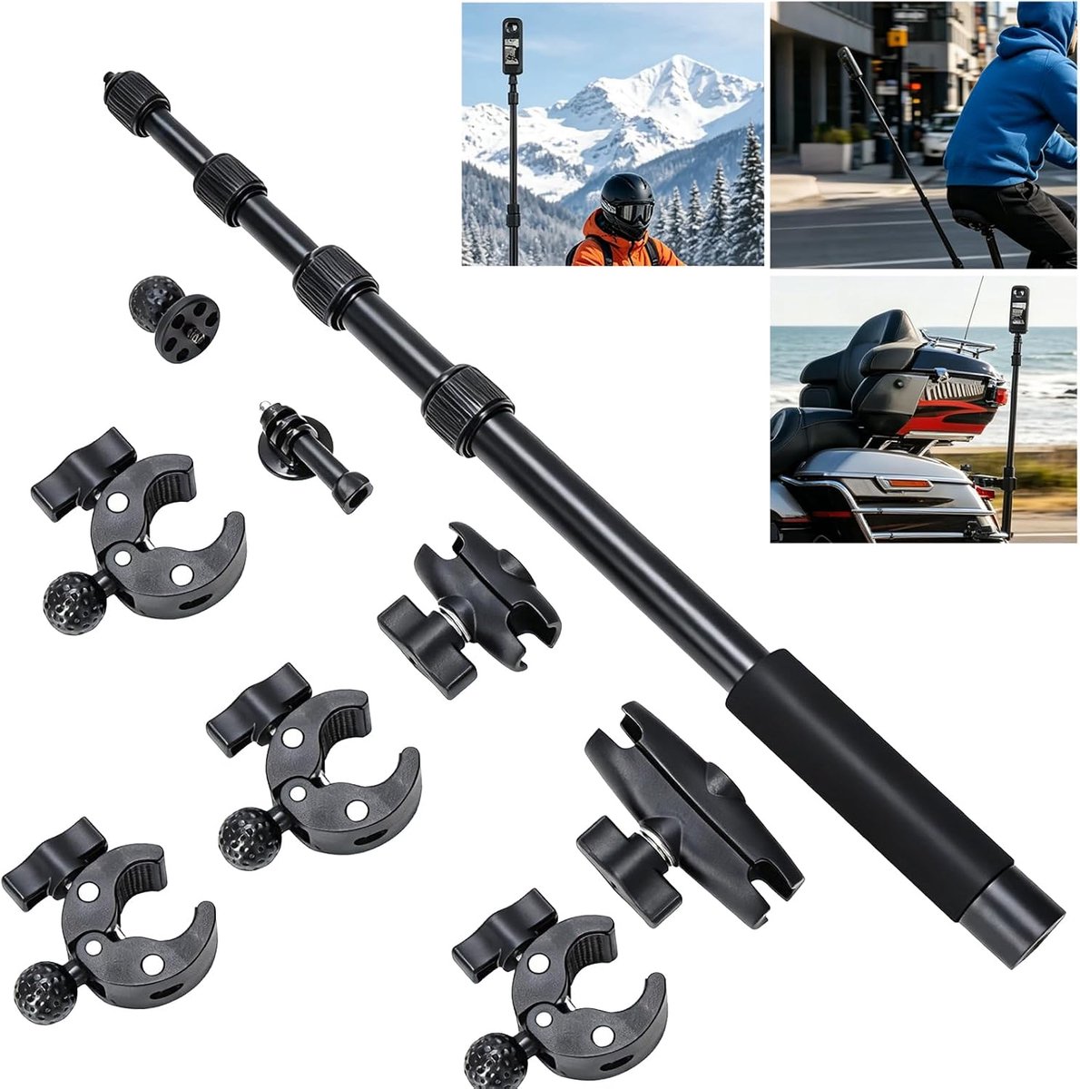 Motorcycle Holder voor Insta360 X4 X5 - Universeel - Stevig ontwerp - Ideaal voor motorrijders - ShopVlot