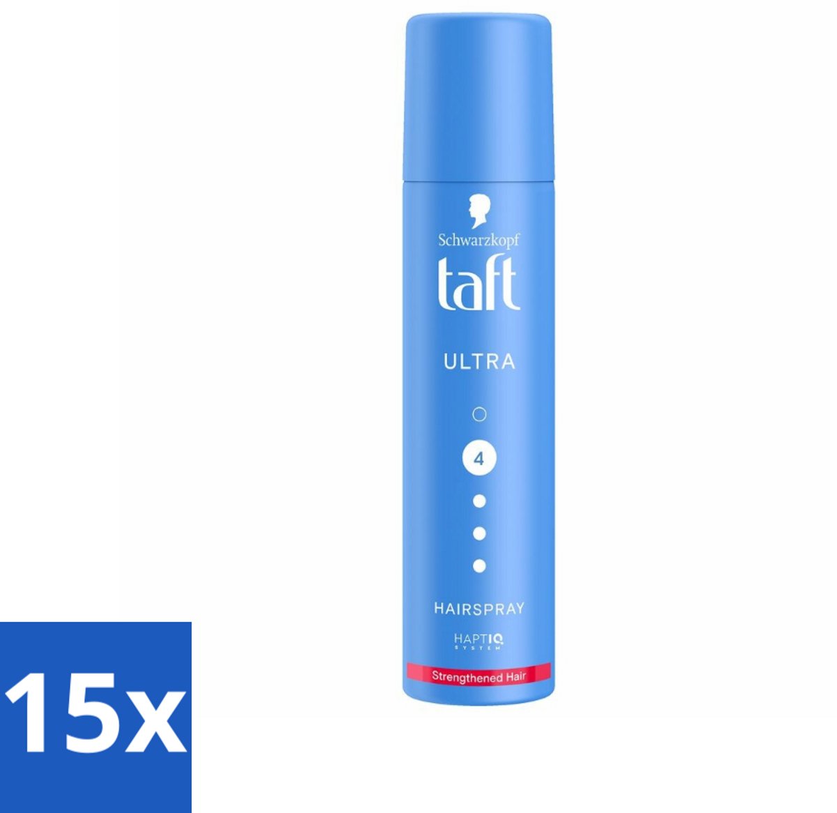 Taft - Ultra 4 - Haarspray Mini - Sterke hold voor onderweg - 75 ml - Bulkverpakking - 15 stuks