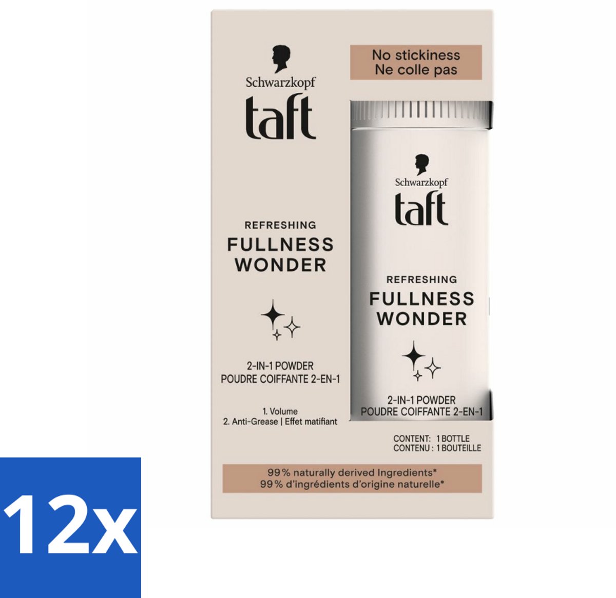 Taft - Refreshing Fullness Wonder - Volumepoeder - Volume & Anti-Grease - 10 gr - Voordeelverpakking - 12 stuks