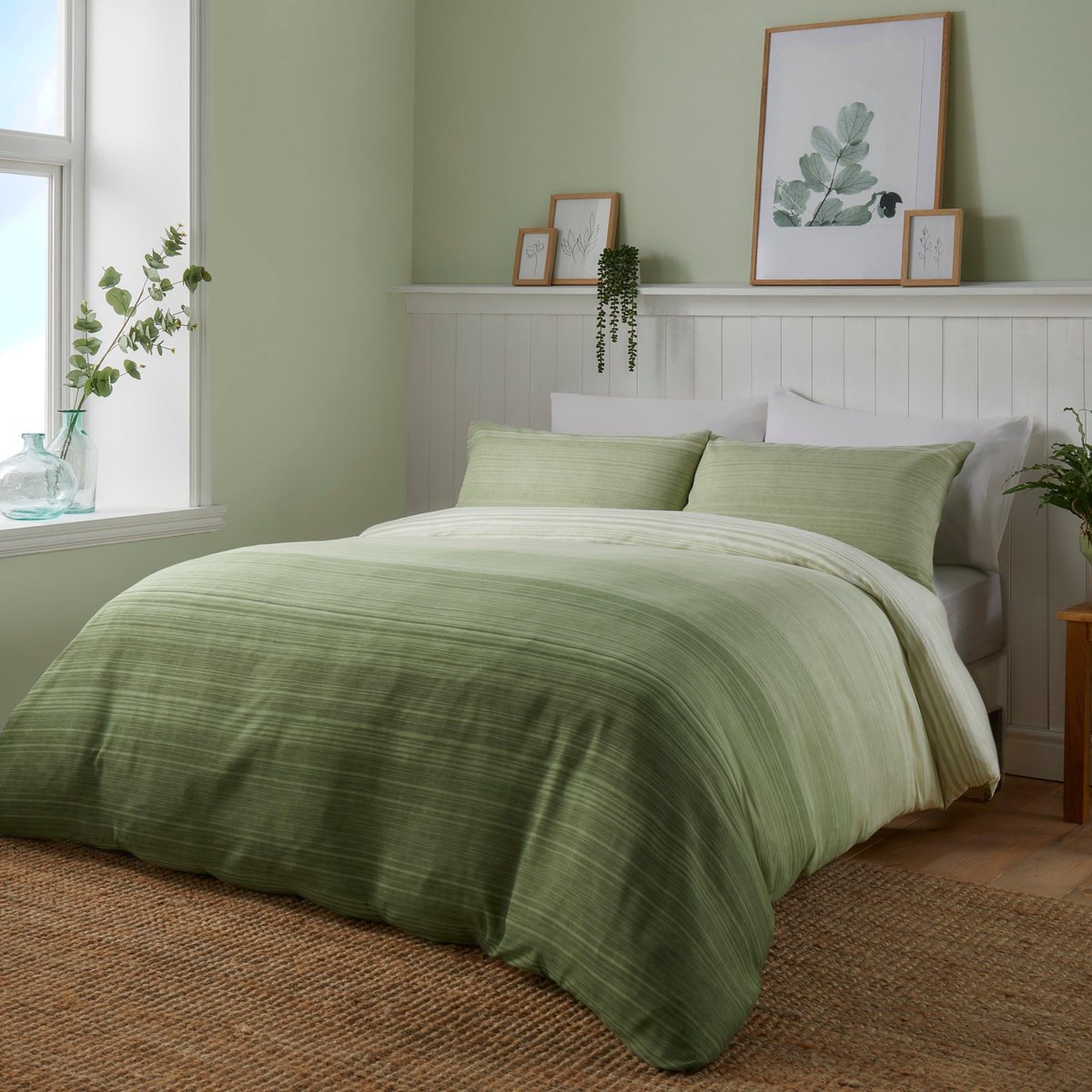 Dekbedovertrek set kingsize - groen - katoen - luxe uitstraling - comfortabel slapen - ShopVlot