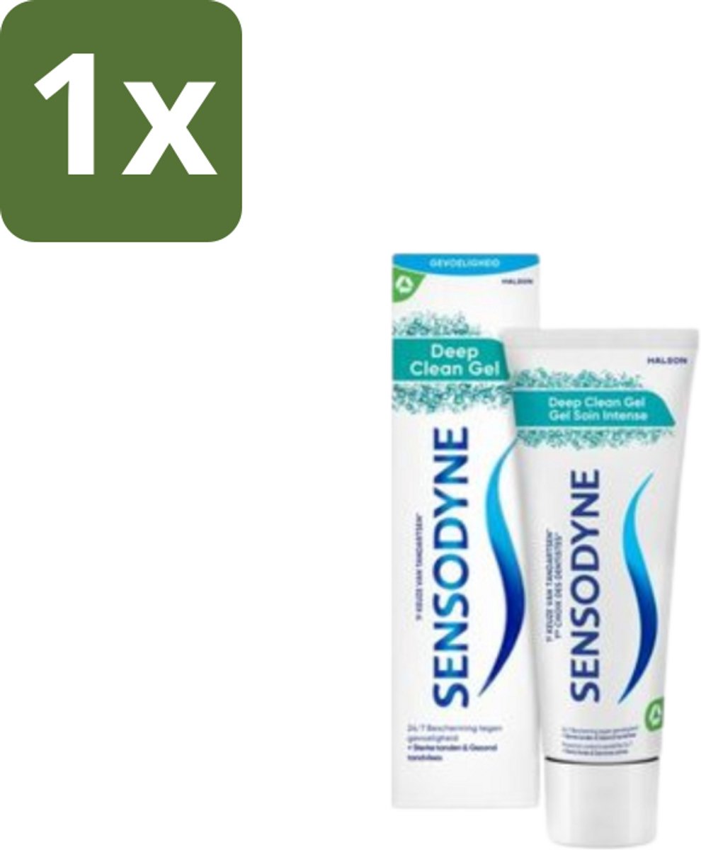 1 x Sensodyne - Tandpasta - Deep Clean Gel - Grondige Reiniging - 75 ml - Gevoelige Tanden - Tandpasta - Diepe Reiniging - Fluoride - Mondgevoel