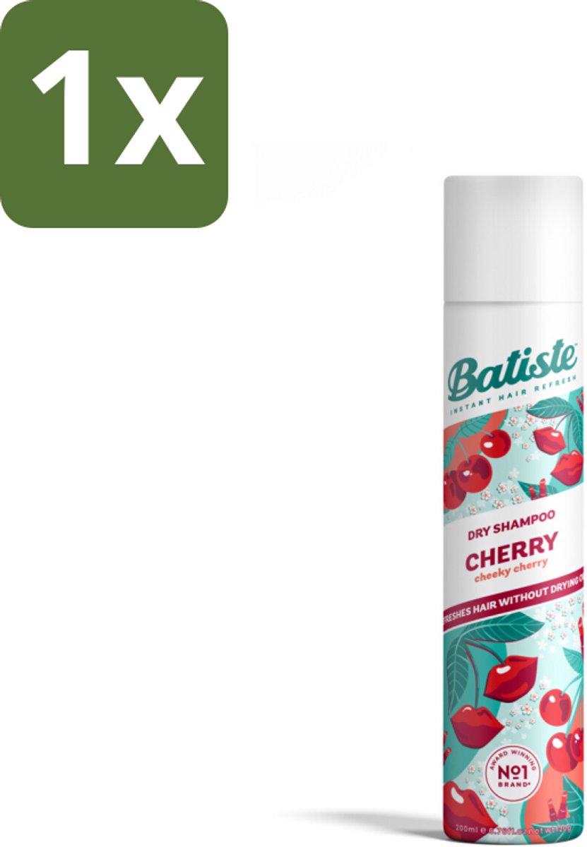 1 x Batiste - Cherry - Droogshampoo - Kersenbloesem Geur - Verfrist en Geeft Volume - 200ml - Droogshampoo - Kersenbloesem Geur - Haar Verfrissen - Haar Volume - Vet Haar Oplossen