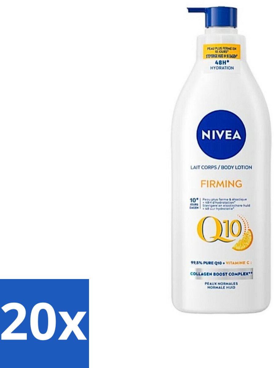Nivea - Q10 - Verstevigende Bodylotion met Pomp - Vitamine C - 48 uur Hydratatie - Voor Normale Huid - 400 ml - Bulkverpakking - 20 stuks