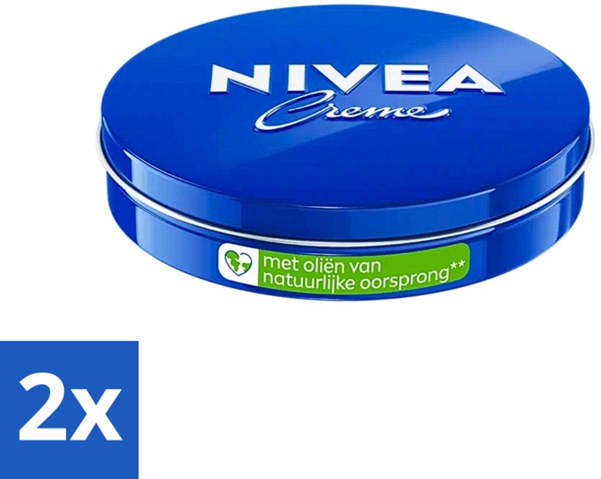 2 x NIVEA - Crèmeblik - Klassieke Crème - Natuurlijke oliën - 75 ml - NIVEA Crème - Verzorging - Droge Huid - Gevoelige Huid - Hydraterende Crème