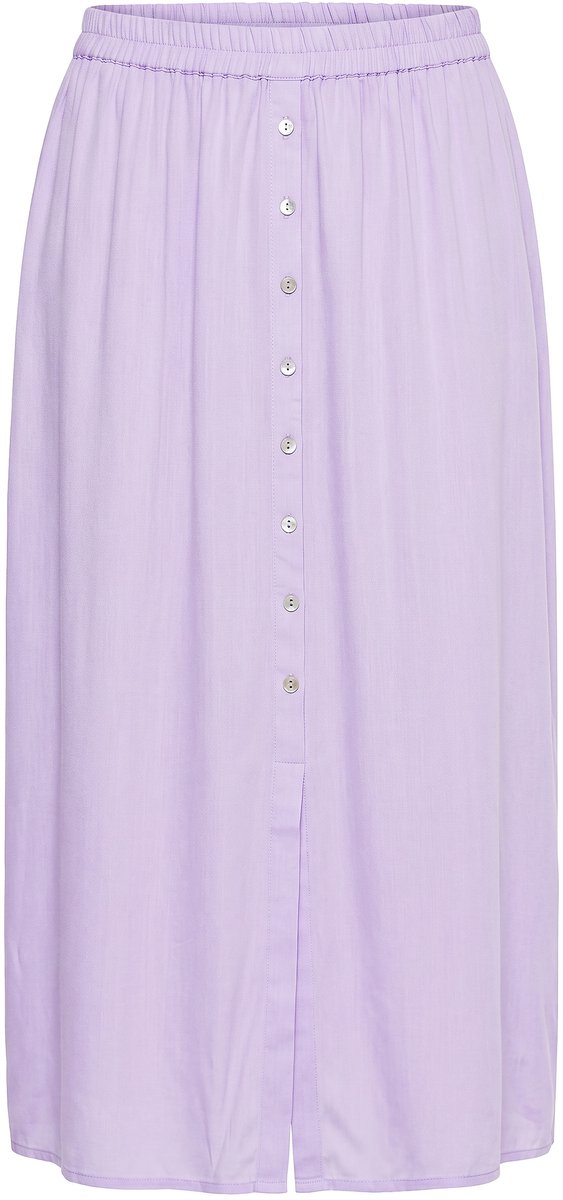 Angel of Style - Dames - Maxirok decoratieve knopenlijst en split - Lavendel - Maat 56