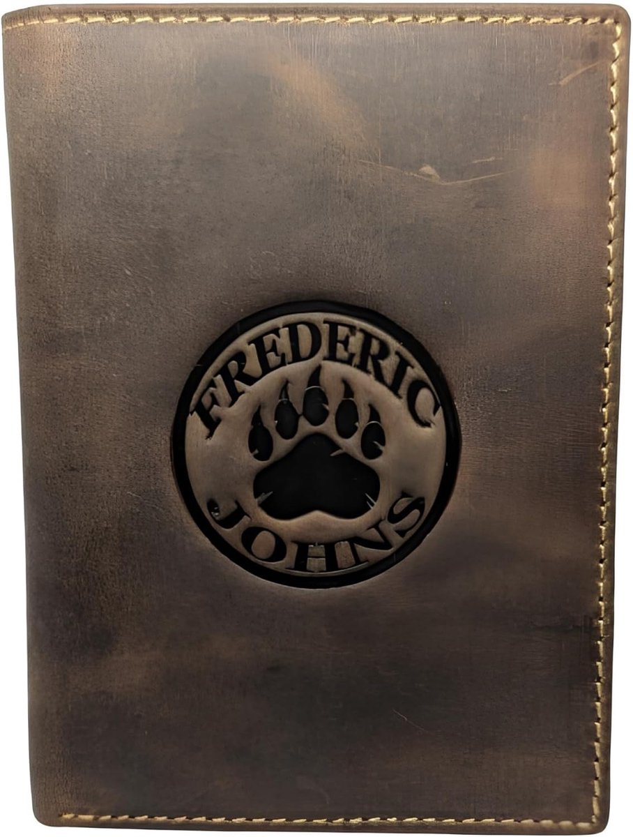 Frédéric Johns Men's Wallet – Large Wallet – Genuine Leather Wallet – Card Holder for Men, Leather, Model World - ShopVlot