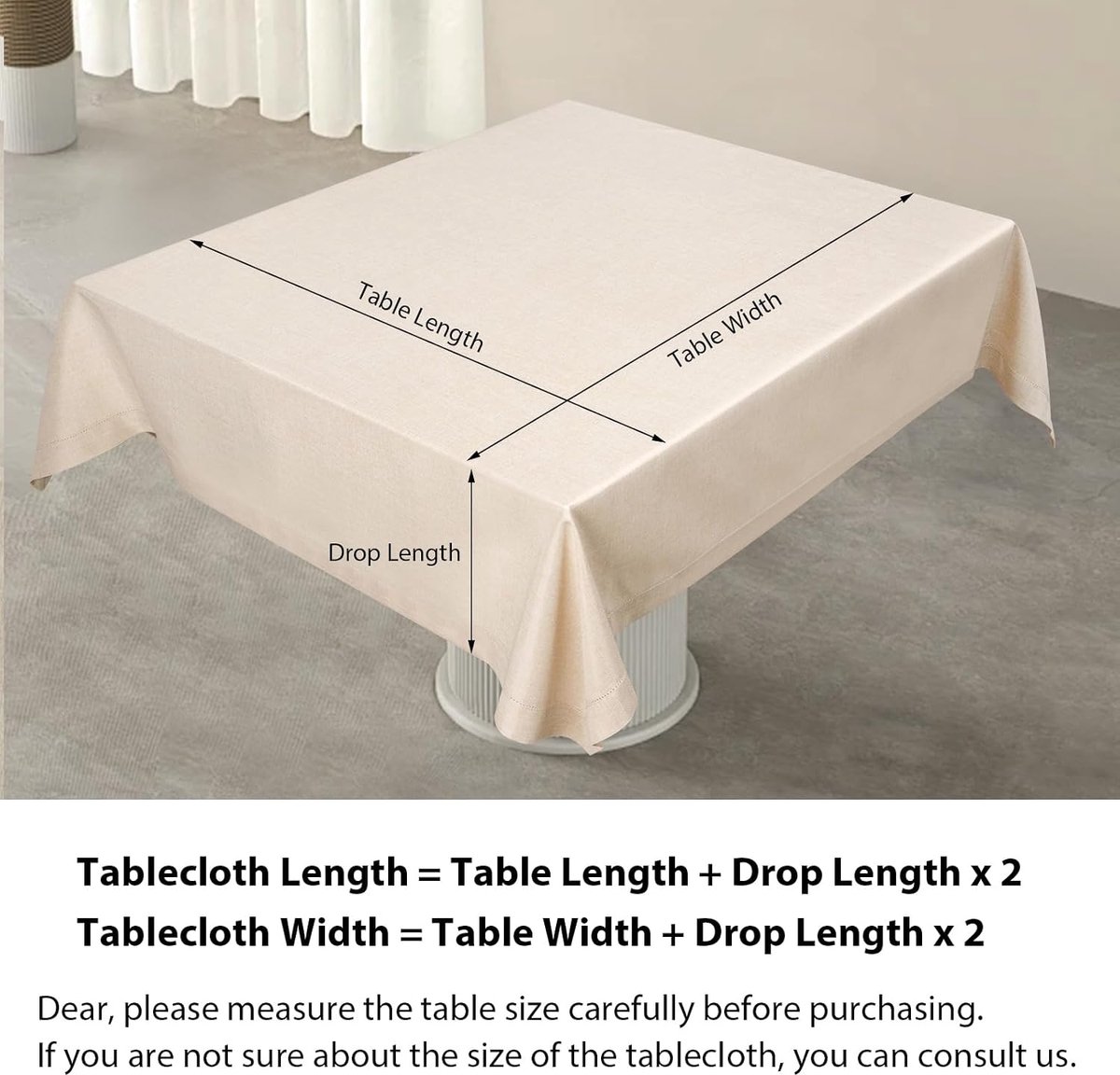 Tafellaken Beige 155 x 400cm - Handgemaakt Linnen - Eco-vriendelijk - Duurzaam en eenvoudig te reinigen - ShopVlot