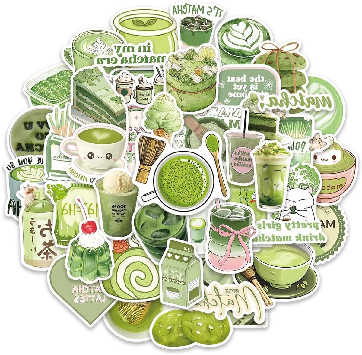 Scoby - Matchastickers - Theestickers - Groene Thee Stickers - Matcha - 50 stuks - Groen