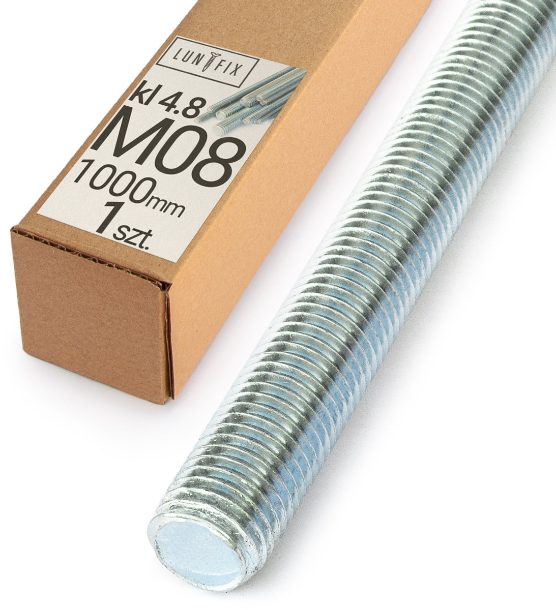 LUN FIX - Draadstang M8 gegalvaniseerd 100cm 1m - staal 4.8 - 1 stuk