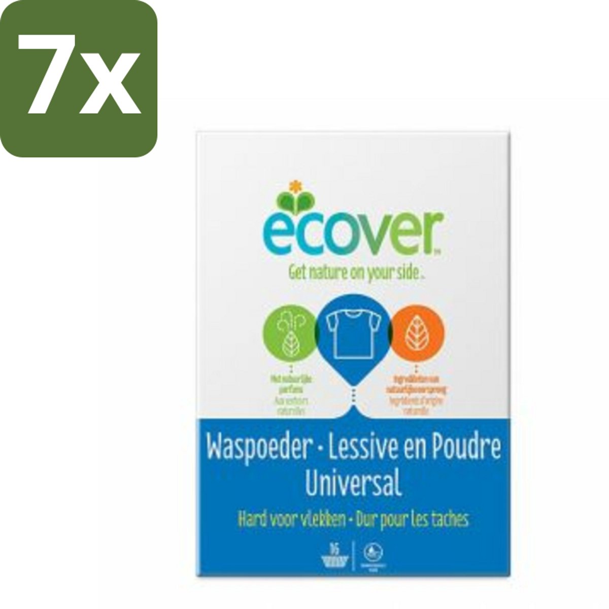 Ecover - Waspoeder Universal - Voor witte & bonte was - 1,2 kg - Bulkverpakking - 7 stuks