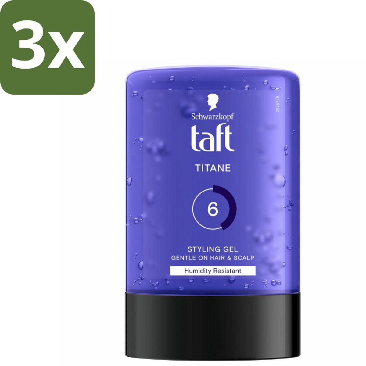 Taft - Titane 6 - Styling Gel - Krachtige fixatie - 300 ml - Bulkverpakking - 3 stuks